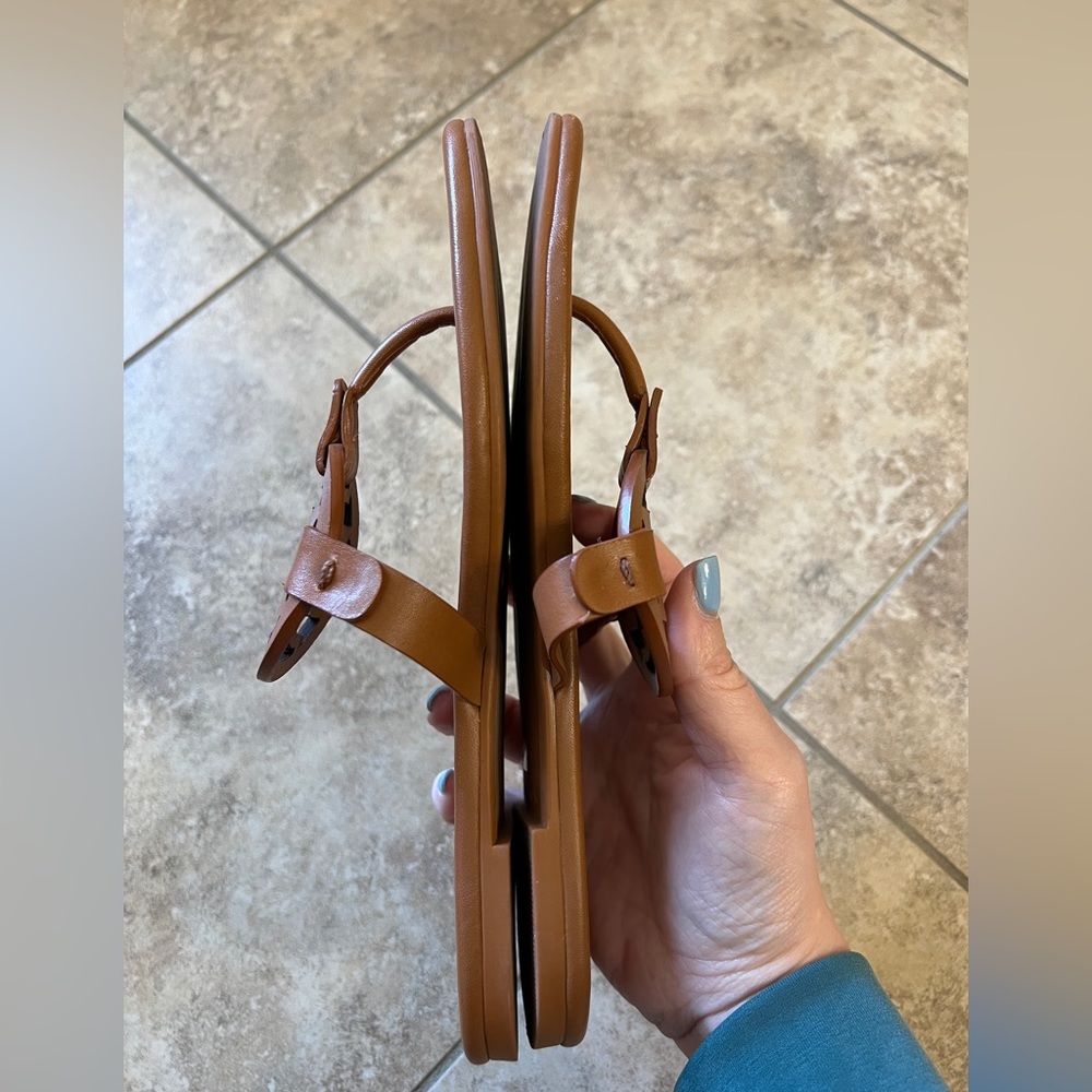 Soft leather Tory Burch Miller sandals size 8 in Bourbon Miele.